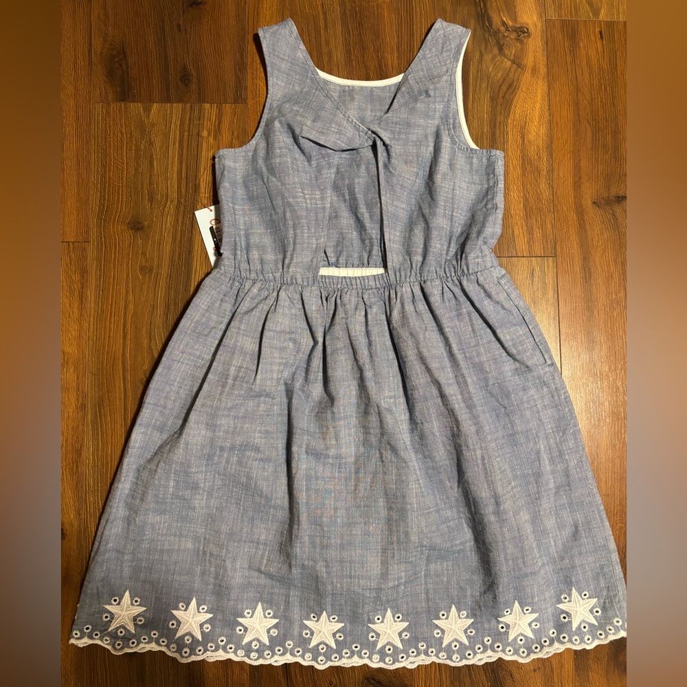 Cat & Jack Girls’ Sleeveless Denim Star Dress - Blue - Picture 4 of 4